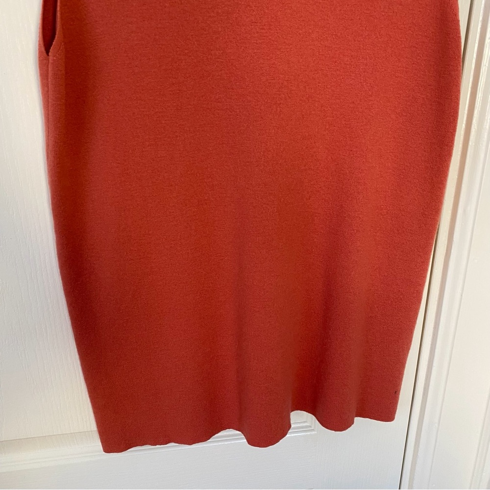 Eileen Fisher Coral Rust Orange V-neck Italian Yarn Wool Sweater Top Size 1X - Picture 7 of 11